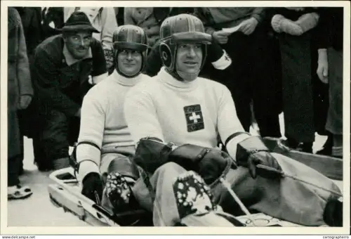 Germany Berlin Olympics Olympia 1936 Cigarettes Trade Card - Der Zweierbob Schweiz mit Fritz Feier und Joseph Beerli