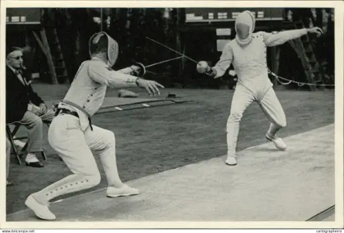 Germany Berlin Olympics Olympia 1936 Cigarettes Trade Card - Fechten fence fencing