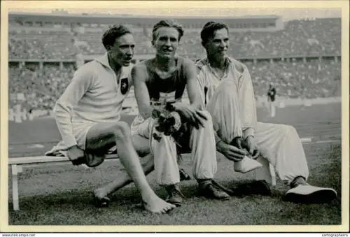 Germany Berlin Olympics Olympia 1936 Cigarettes Trade Card - Dompert, Iso-Hollo und Tuominen