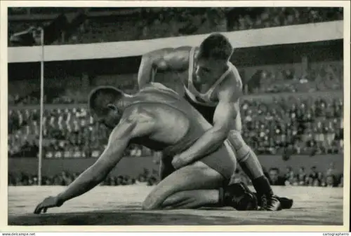 Germany Berlin Olympics Olympia 1936 Cigarettes Trade Card - Schafer vs. Fischer