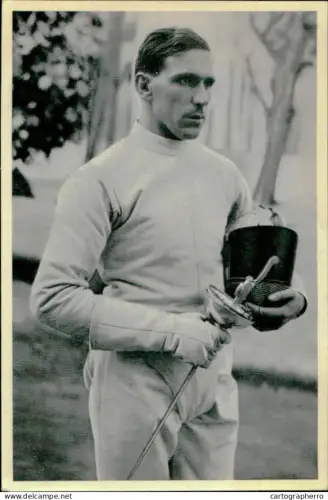 Germany Berlin Olympics Olympia 1936 Cigarettes Trade Card - Oberleutnant Petnehazy