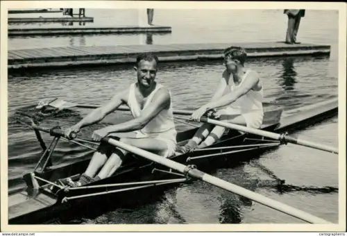 Germany Berlin Olympics Olympia 1936 Cigarettes Trade Card - Theo Hullinghoff und Eduard Paul