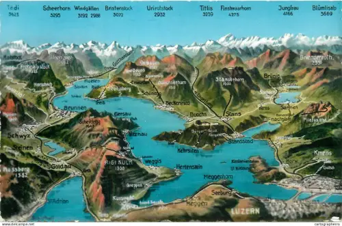 A5348 Switzerland Vierwaldstattersee map area