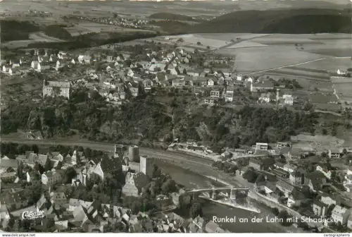 A5348 Germany Runkel/Lahn mit Schadeck aerial view