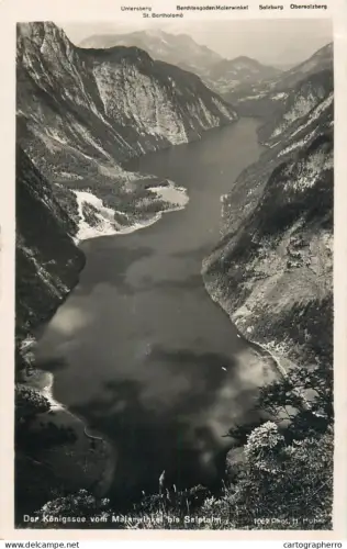 A5345 Germany Der Konigsee Huber Postakarte aerial view