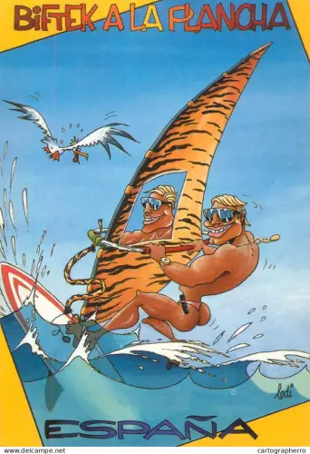 A5396 Spain Biftek a la Plancha funny illustration