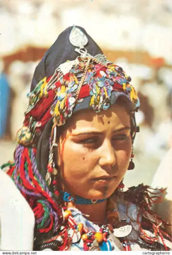 A5395 Morocco ethnic woman folk headdress and costume