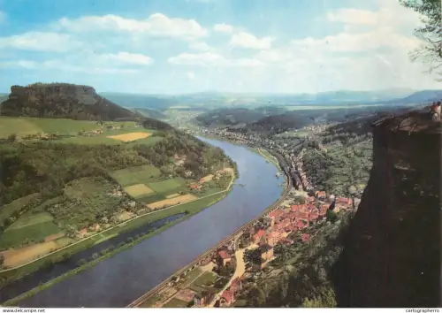 A5394 Germany Sachsische Schweiz Blick auf die Konigstein auf das Elbtal und Lilienstein
