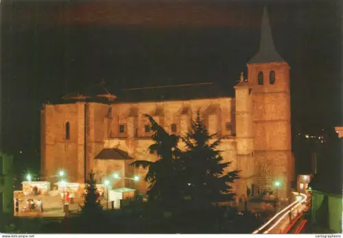 A5394 Spain Segovia El Espinar Iglesia de San Eutropio vista nocturna