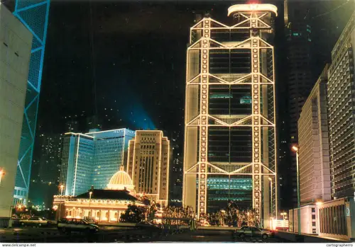 A5393 Hong-Kong Bank building night view