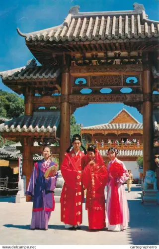 A5393 Sung dynasty village ethnic types and scenes typical costumes