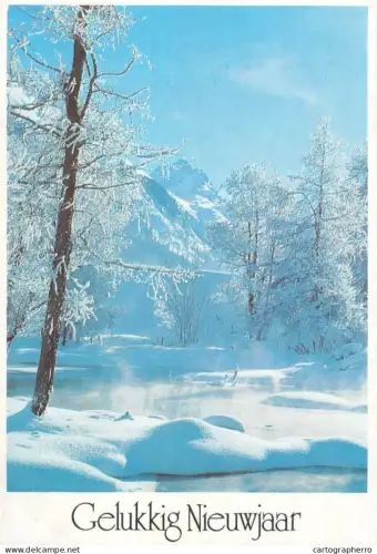 A5390 Winter Holidays greetings forest winter scenery