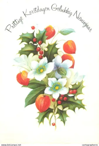 A5390 Winter Holidays greetings floral decorative ornaments