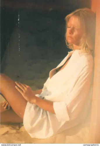 A5389 Beautiful woman only with a man shirt risque photo