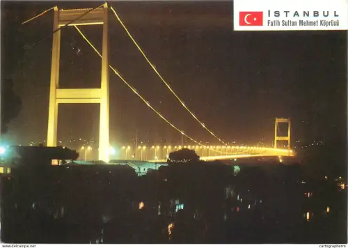A5389 Turkey Istanbul Fatih Sultan Mehmet Bridge night view