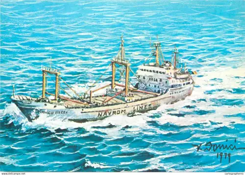 A5384 Romania Navrom Shipping Company Ramnicu Valcea cargo vessel 1973
