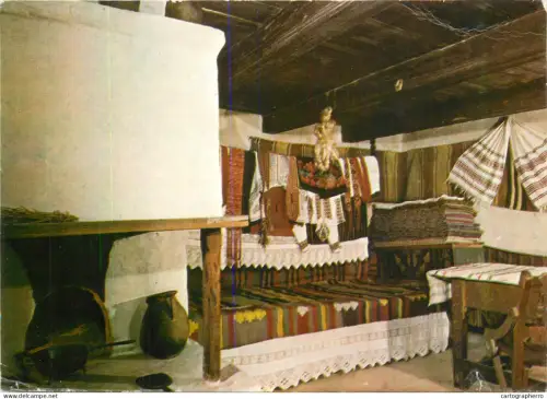A5385 Romania Muzeul Satului interior casa din com. Mesteacan jud. Neamt sec XIX
