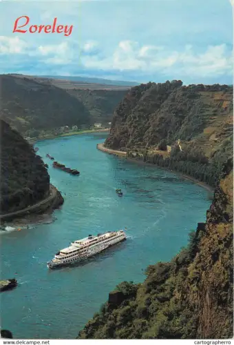A5383 Germany Loreley sailing vessel aerial view