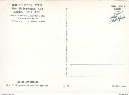 A5382 Germany Koln am Rhein Rheinland sailing vessel