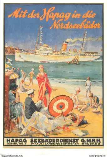 A5382 Mit der Hapag in die Nordseebäder advertising illustration