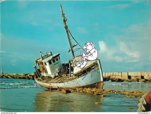 A5382 Denmark Vesterhavet Stranding North Sea shipwreck