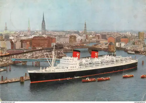 A5381 Boats & sailing ships postcard Hamburg Atlantik Linie Passagier Schnelldampfer Hanseatic