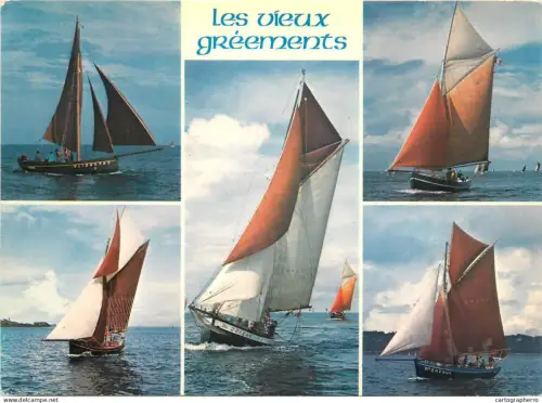 A5381 Boats & sailing ships postcard France Bretagne vieux greements