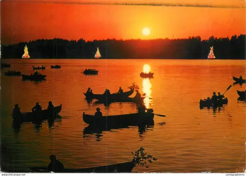 A5381 Boats & sailing ships postcard Suomi Finland sunset view sailing boats