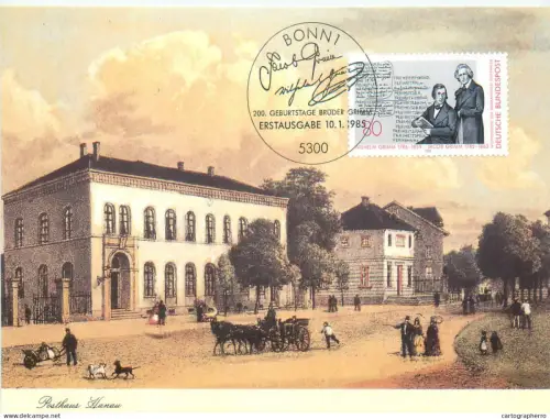 A5377 Postal history postcard Posthaus Hanau um 1860