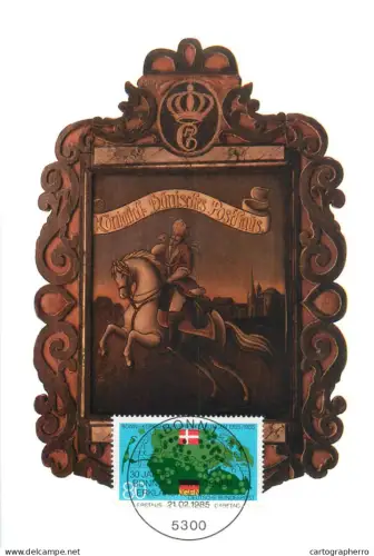 A5377 Postal history postcard Posthausschild der danischen Post Hadersleben um 1770