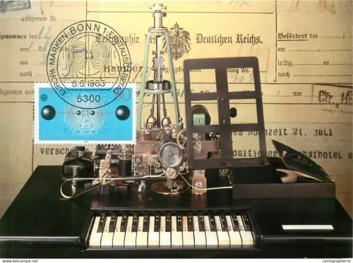 A5377 Postal history postcard Telegraph machine