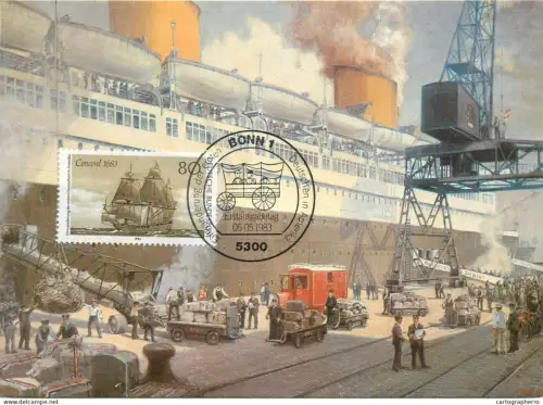 A5377 Postal history postcard Dampfer Bremen 1935