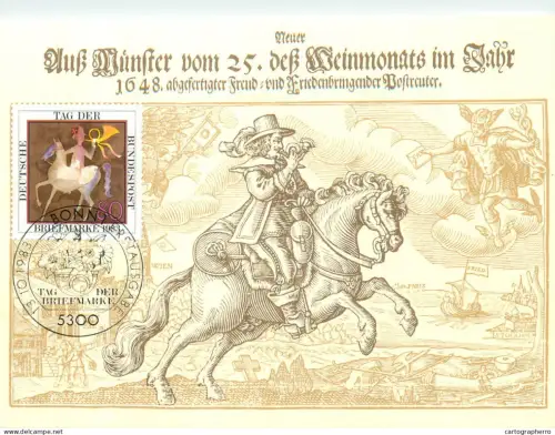 A5377 Postal history postcard Postreiter von Munster 1648