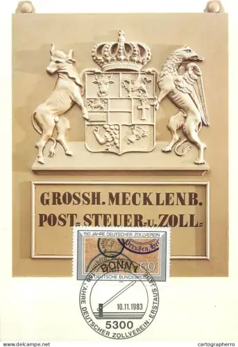 A5377 Postal history postcard Sign of a post, tax and customs office