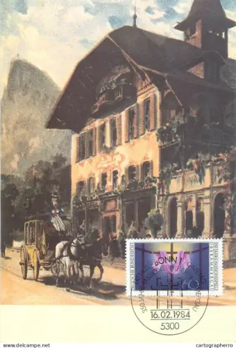 A5377 Postal history postcard Royal Bavarian mail coach 1900