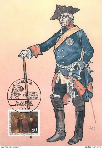 A5377 Postal history postcard Friedrich der Grosse Der Alte Fritz