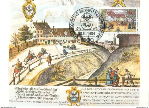 A5377 Postal history postcard Posthaus in Augsburg Post Stage