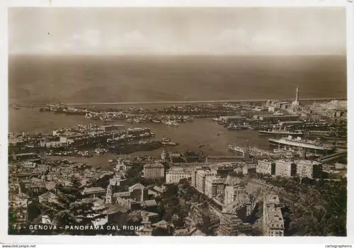 A5858 Genova (Genoa) panorama rppc