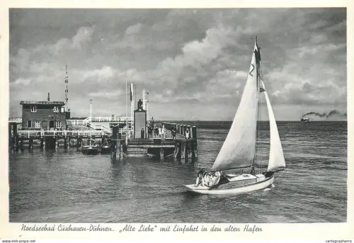A5858 Cuxhaven Alte Liebe mit Einfahrt in den alten Hafen