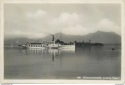 A5858 Chiemseedampfer "Ludwig Fessler" saloon paddle steamer