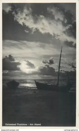 A5858 Transport > Ships > Fishing boats Ostseebad Pustchow - Am Abend