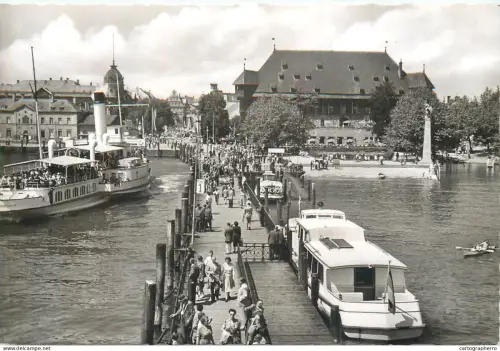 A5858 Transport > Ships > Sailing Vessels - Konstanz am Bodensee Hafen mit Konzil