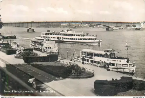 A5858 Bonn Siebengebirge ships harbour Rheinbrucke