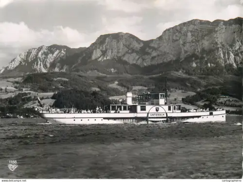 A5859 Schiffahrt am Attersee Salzkammergut paddler ship