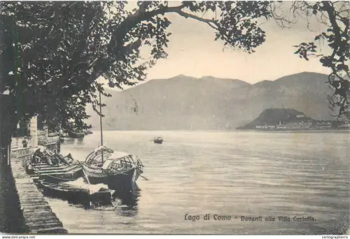 A5857 Lago di Como davanti alla villa Carlotta (unstick back damage old postcard)