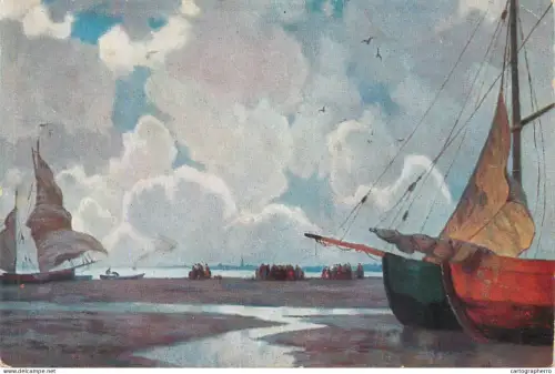 A5857 Sailing Vessels vintage fine art postcard