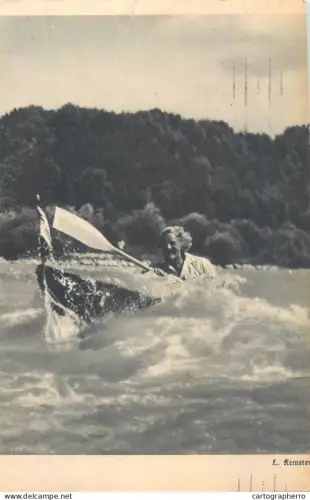 A5857 Kayaking through an area of ​​rough water German Reich (trimmed postcard)