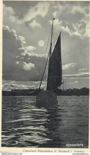 A5857 Navigation transport ships sailing vessels nautical topic postcard Ostseebad Pelzerhaken b. Neustadt i. Holstein