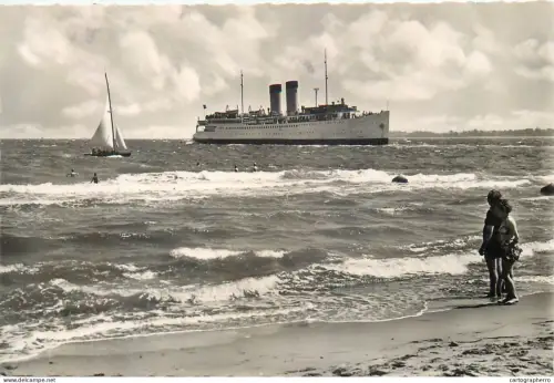 A5857 Navigation transport ships sailing vessels nautical topic Ostseebad Travemunde Fahrschiff Drottning Victoria