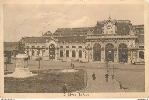 A5856 Mons la gare cpa